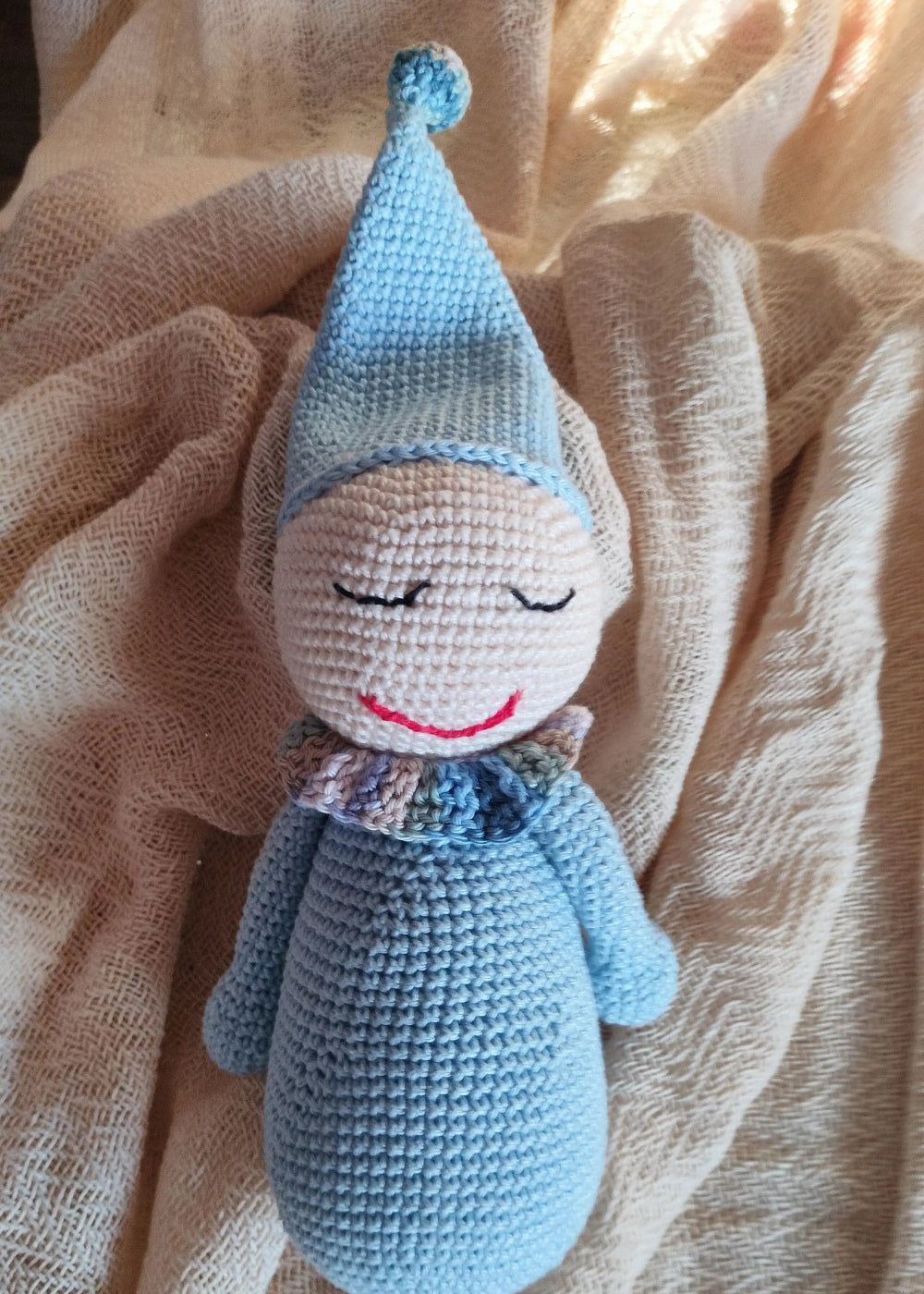 horgoló csomag kék babával